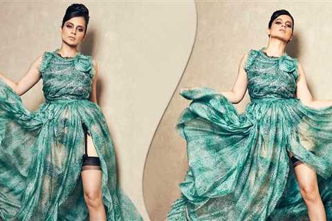 Kangana Ranaut Once Donned A Sheer Green Dress Exposing The S*xy Black Garter Underneath It