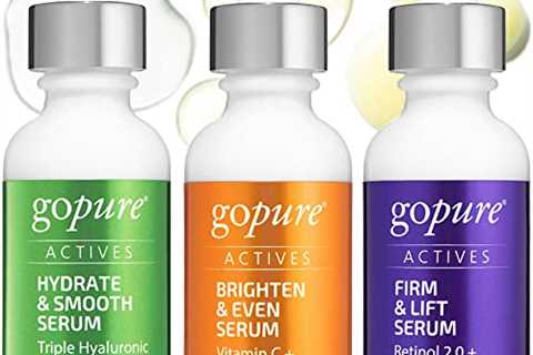 goPure Actives Facial Serum Trio Set – Hydrate & Smooth Skin Care Serum with Hyaluronic Acid For..