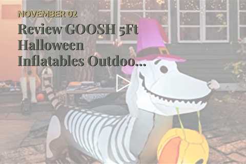 Review GOOSH 5Ft Halloween Inflatables Outdoor Decorations Skeleton Puppy Inflatable Yard Decor...