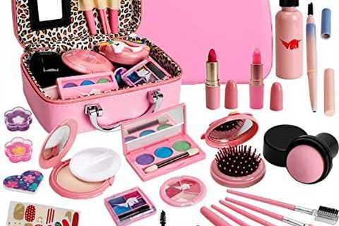 Kids Washable Makeup Girl Toys – Kids Makeup Kit for Girl, Real Make Up Set, Little Girls Makeup..