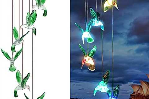 Hummingbird Solar Chimes,Unique Birthday Gifts for Women/Mom/Grandma,Best Idears Grardening