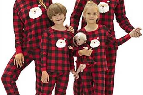 Family Christmas Pajamas PJS Matching Set Adult Kids Baby Pet Dog & Doll Cotton