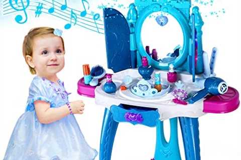 Kids Vanity Toys for 2 3 4 5 Year Old Girls, Princess Vanity Set with Magic Mirror and Beauty Salon ..