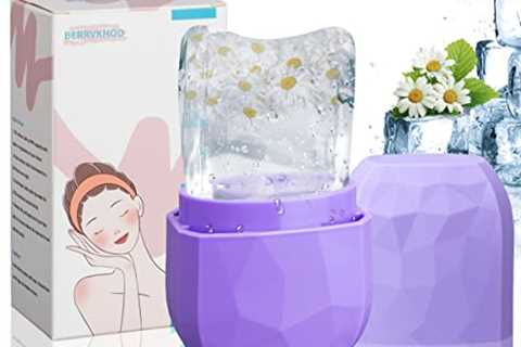 Vickhoho Facial Ice Roller Leak-Proof Silicone, Beauty Cube Ice Brightens Skin/Shrink Pores/Reduce..