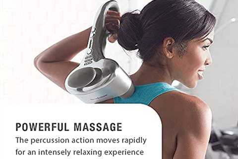 Brookstone Max 2 Cordless Neck, Back Percussion Massager | Deep Kneading Dual-Node | Portable..