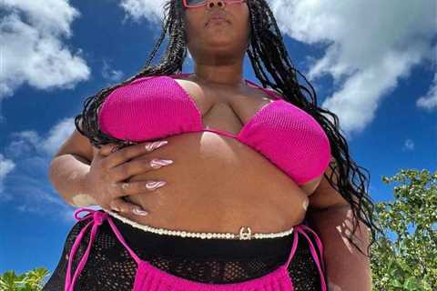 Lizzo Paired Her String Bikini With Fishnet Stockings and Pearls