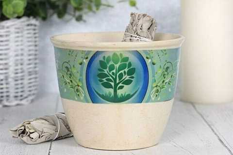 Ceramic Smudge Bowl Tree of Life Design