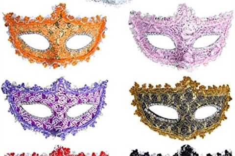 Yookat 7 Pieces Masquerade Masks Lace Masquerade Masks Vintage Antique Masks Venetian Masks Mardi..