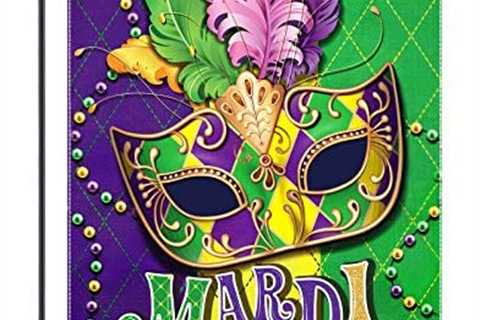 Mardi Gras Garden Flag Masquerade Beads Yard Flag Double Sided Fleur De Lis Carnival House Flag..