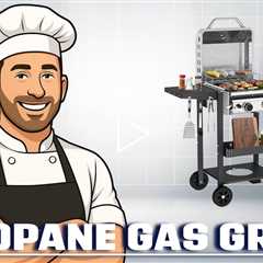 R.W.FLAME G20B Propane Gas Grill with 2 Burner, 16,000 BTU, Stainless Steel Outdoor BBQ Grill pd