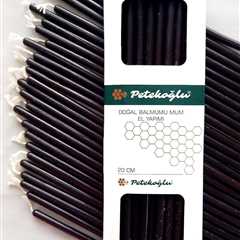 Petekoğlu Black Pure Beeswax Candles - 40 No-Drip, Smoke-Less Taper Candles for Decor & Prayer