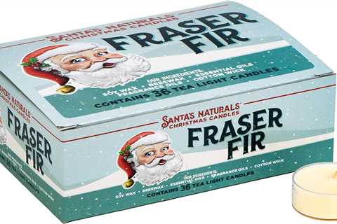 Santa's Naturals Fraser Fir Christmas Tea Light Candles - Fresh Cut Christmas Tree Scent,..