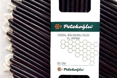 Petekoğlu Black Pure Beeswax Candles - 40 No-Drip, Smoke-Less Taper Candles for Decor & Prayer