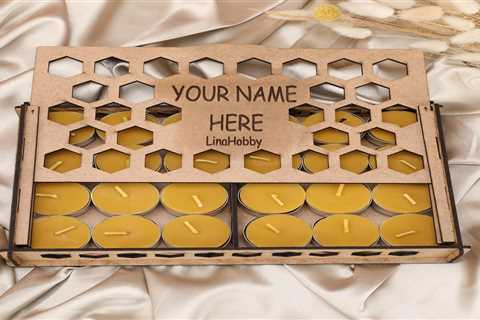 24-Pack Handmade Beeswax Tealight Candles | Custom Wooden Gift Box | Unique Handmade Gift