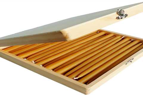 BCandle 100% Beeswax 2-Hour Organic Hand Made Candles – Pack of 36 in Wood Box