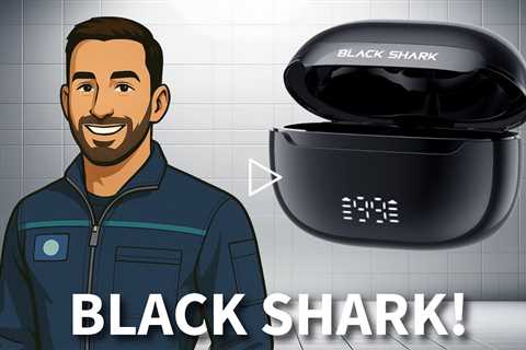 Black Shark Wireless Bluetooth Open Ear Clip On Earbuds - 50H Play, 5g Lightweight Comfort