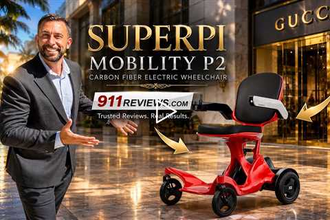 SUPERPI Mobility P2 Carbon Fiber Electric Wheelchair: Dual 250W Brushless Motors, Supports 300lbs