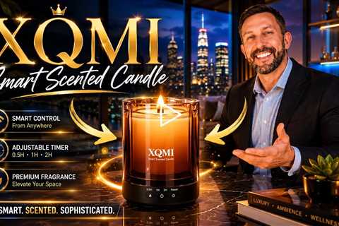 XQMI Smart Scented Candle with Timer - One-Touch Ignition & Extinguish with Remote, Natural Soy Wax